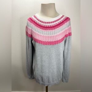 Talbots Women’s Rib Yoke Crewneck Pull Over Sweater - Size Small